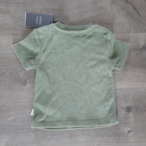 Miles Baby T Shirt Green Terry 12 Months Smore Fun Graphic Tee Short Sleeve New - Picture 5 of 7